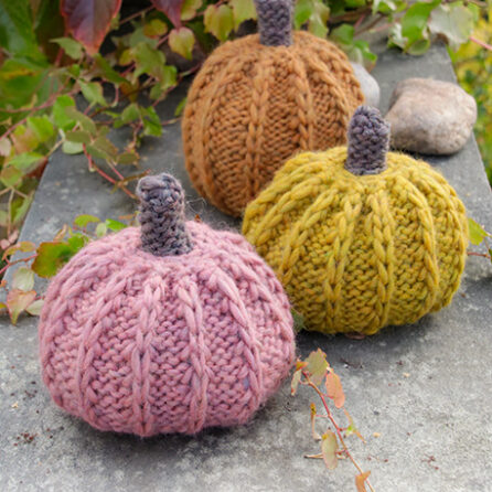 Knitted Pumpkins Kit - English Rib