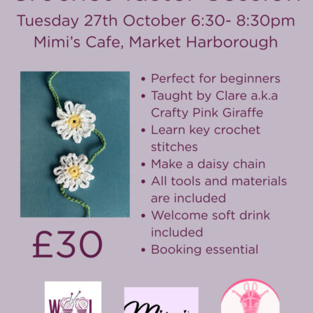 Crochet Taster Session Tuesday 27th October 6:30 - 8:30pm